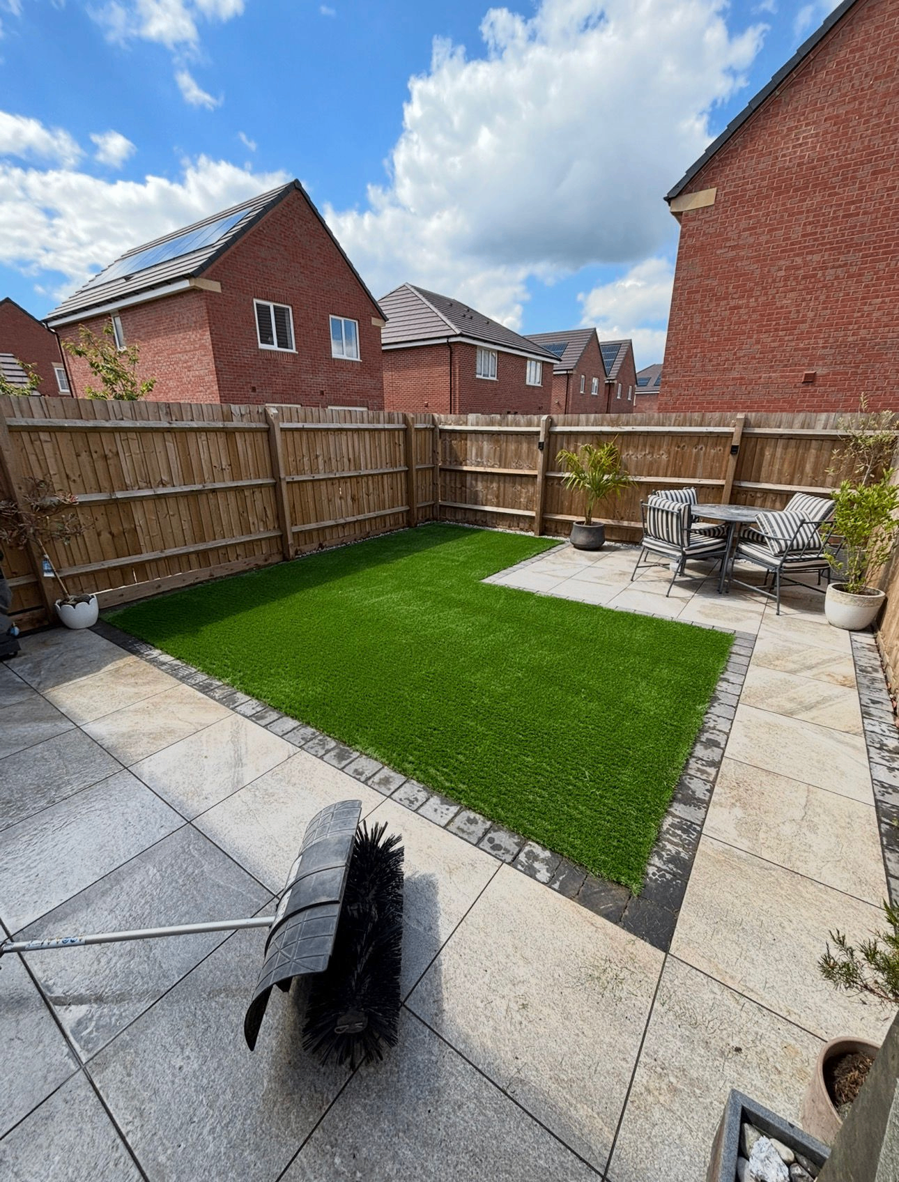 Garden Patio with Artificial Lawn